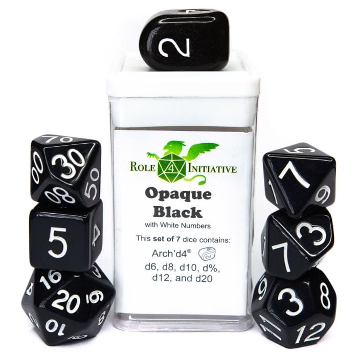 Role 4 Initiative 7 - Set Opaque Black with White with Arch'd4 - Lost City Toys