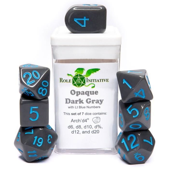 Role 4 Initiative 7 - Set Opaque Dark Gray with Light Blue with Arch'd4 - Lost City Toys