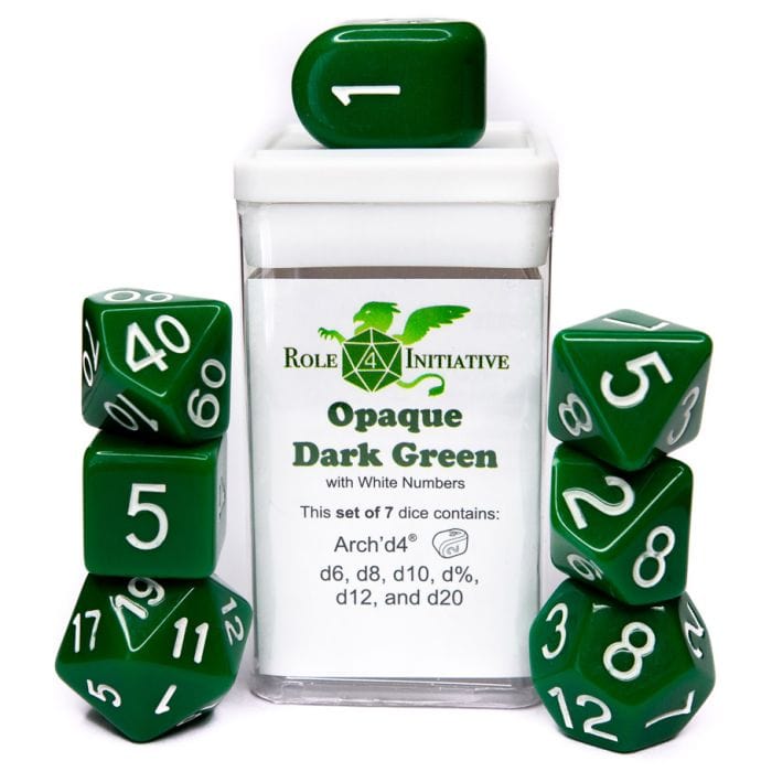 Role 4 Initiative 7 - Set Opaque Dark Green with White with Arch'd4 - Lost City Toys
