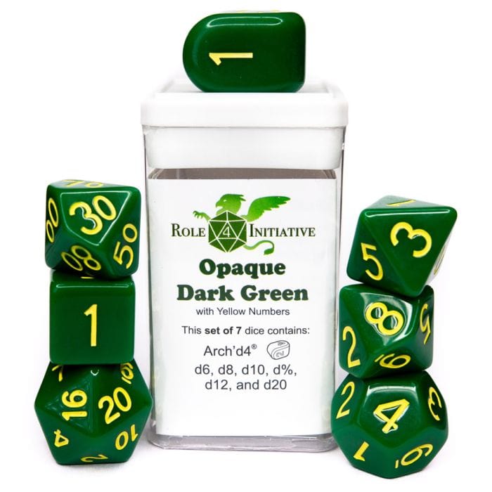 Role 4 Initiative 7 - Set Opaque Dark Green with Yellow with Arch'd4 - Lost City Toys