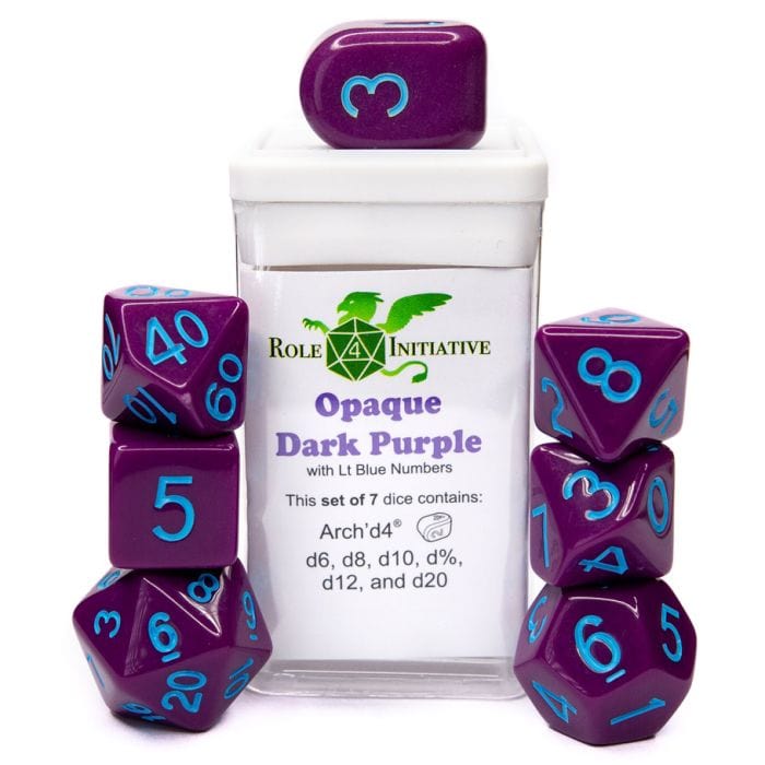 Role 4 Initiative 7 - set Opaque Purple with Light Blue with Arch'd4 - Lost City Toys