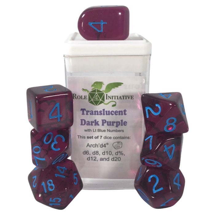 Role 4 Initiative 7 - Set Translucent Dark Purple with Light Blue with Arch'd4 - Lost City Toys