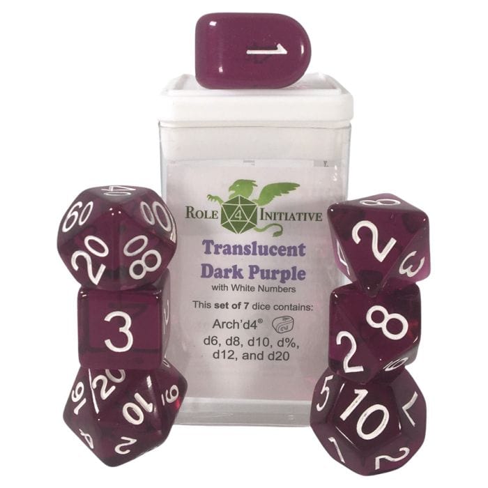 Role 4 Initiative 7 - Set Translucent Dark Purple with White with Arch'd4 - Lost City Toys