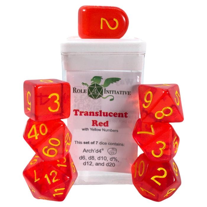 Role 4 Initiative 7 - Set Translucent Red with Yellow with Arch'd4 - Lost City Toys