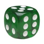Role 4 Initiative Accessories D6 Dice Set: Translucent Dark Green w/ White - Set of 12d6 (18mm)