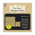 Role 4 Initiative Accessories "Dry Erase Dungeon Tiles: Earthtone - Combo Pack of 5 10"" & 16 5"" Squares"