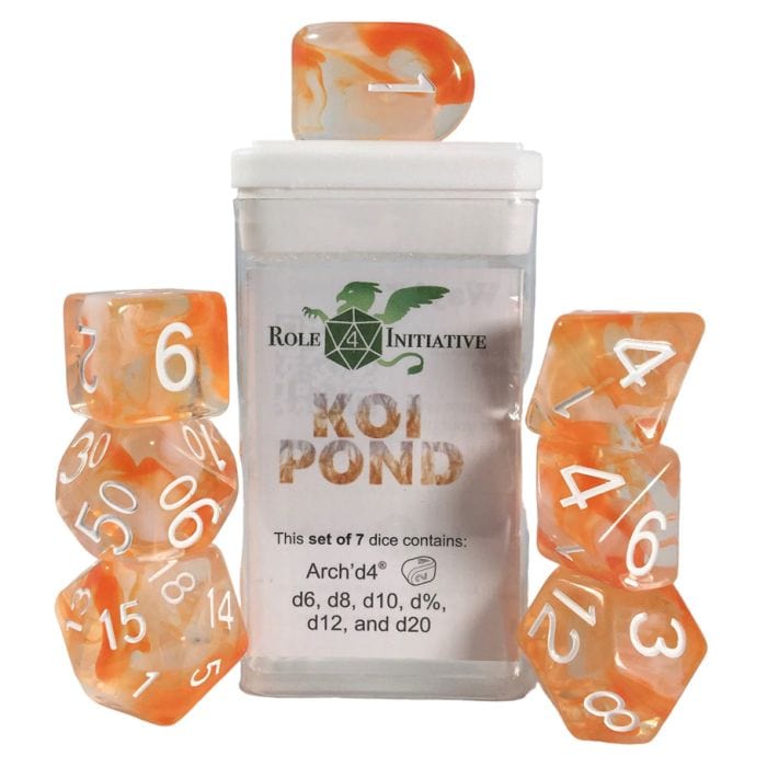 Role 4 Initiative Dice and Dice Bags Role 4 Initiative 7-Set Diffusion Koi Pond with Arch'd 4