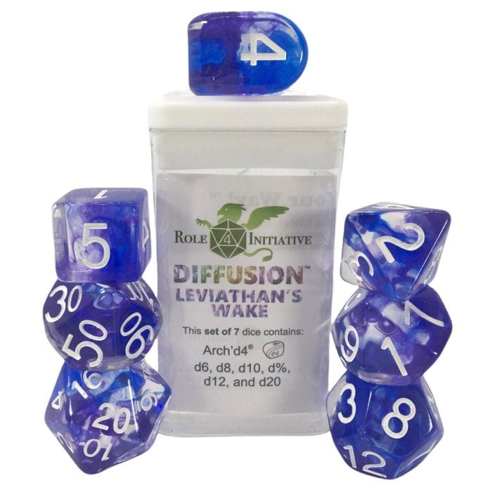 Role 4 Initiative Dice and Dice Bags Role 4 Initiative 7-Set Diffusion Leviathan's Wake with Arch'd4