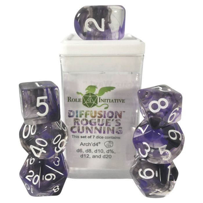Role 4 Initiative Dice and Dice Bags Role 4 Initiative 7-Set Diffusion Rogue's Cunning with Arch'd4