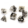 Sirius Dice 7 - Set Cloud Translucent Black with White - Lost City Toys