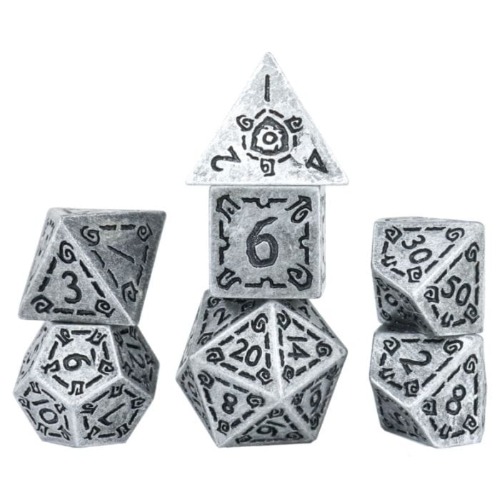 Sirius Dice 7 - Set Illusory Metal Silver - Lost City Toys