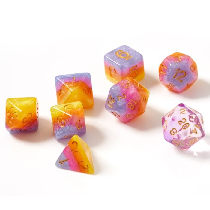 Sirius Dice 7 - Set Tahitian Sunset Gold - Lost City Toys