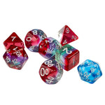 Sirius Dice 7 - Set Watermelon with Silver Numbers - Lost City Toys