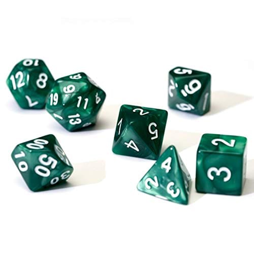 Sirius Dice RPG Dice Set (7): Pearl Green Acrylic - Lost City Toys
