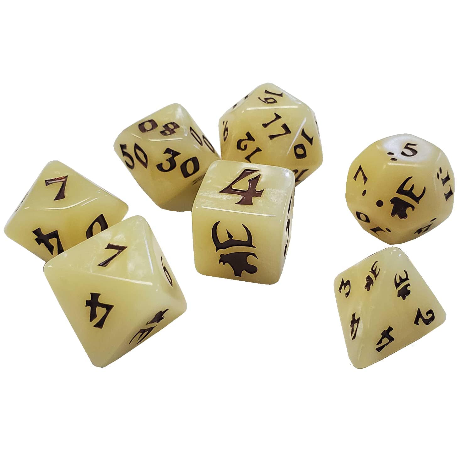 Steve Jackson Games Polyhedral Dice Set (7): Munchkin - Tan/Brown - Lost City Toys