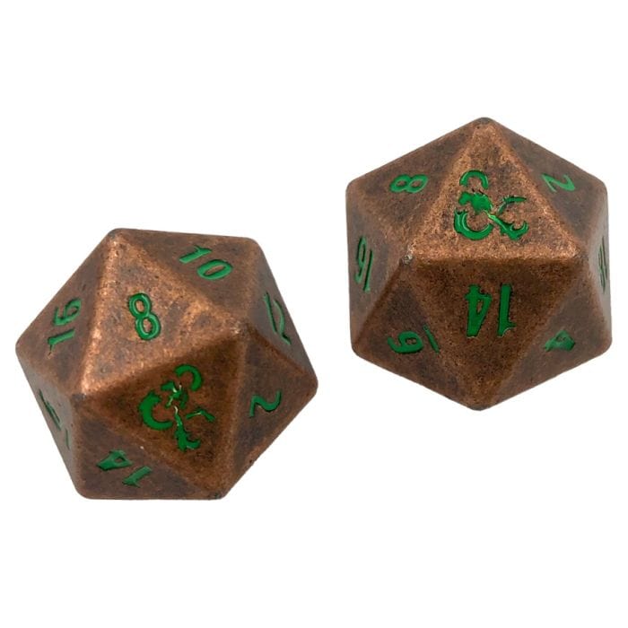 Ultra Pro d20 D&D: Heavy Metal: Fall 21 Copper with Green (2) - Lost City Toys