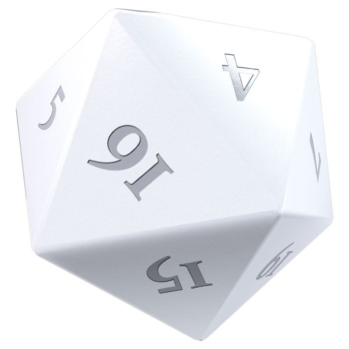 Ultra Pro d20 Vivid Heavy Metal: White (2) - Lost City Toys