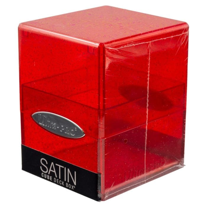 Ultra Pro Deck Box: Satin Cube: Glitter Red - Lost City Toys