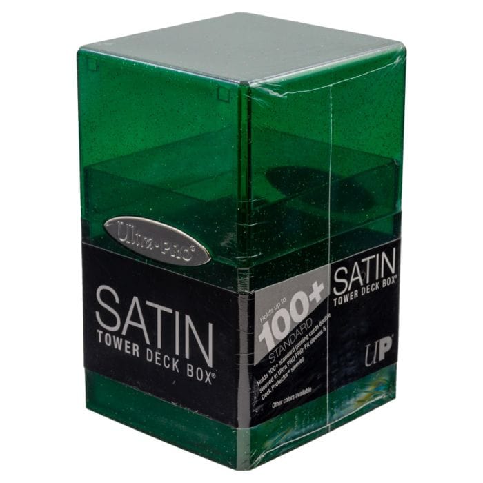 Ultra Pro Deck Box: Satin Tower: Glitter Green - Lost City Toys