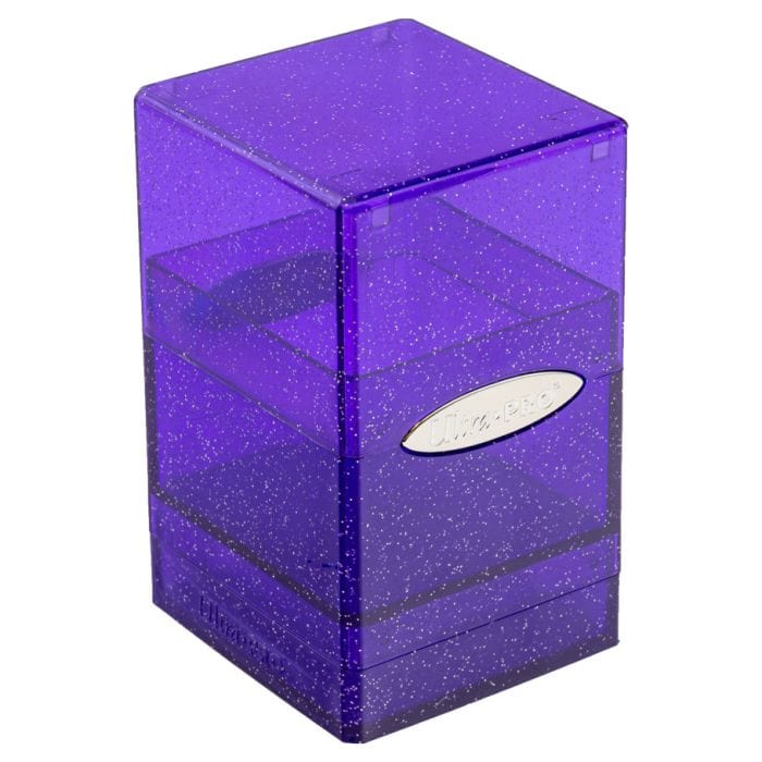 Ultra Pro Deck Box: Satin Tower: Glitter Purple - Lost City Toys