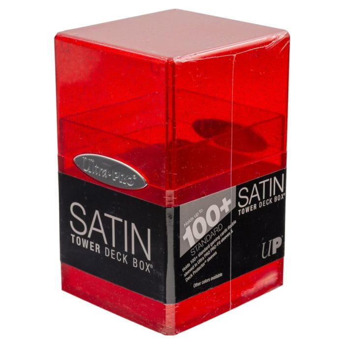 Ultra Pro Deck Box: Satin Tower: Glitter Red - Lost City Toys