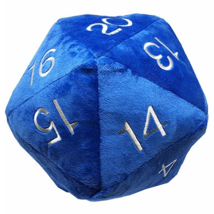 Ultra Pro Jumbo d20 Plush: Blue with Silver - Lost City Toys