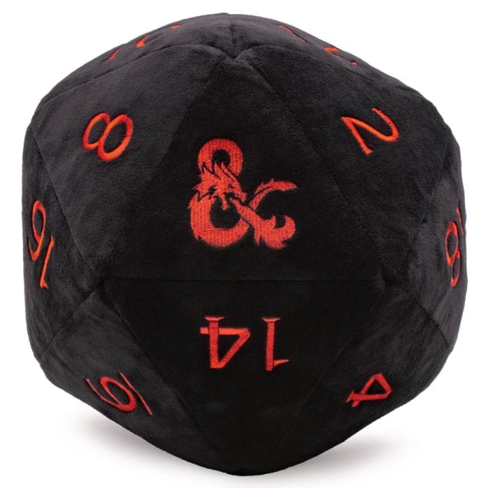 Ultra Pro Jumbo d20 Plush: Dungeons & Dragons: Black with Red Numbering - Lost City Toys