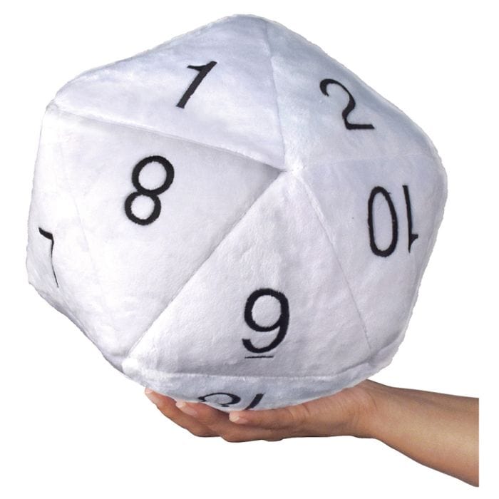 Ultra Pro Jumbo d20 Plush: White with Black - Lost City Toys