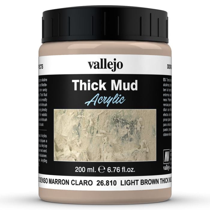 Vallejo DE: Mud: Light Brown Thick Mud 200ml - Lost City Toys