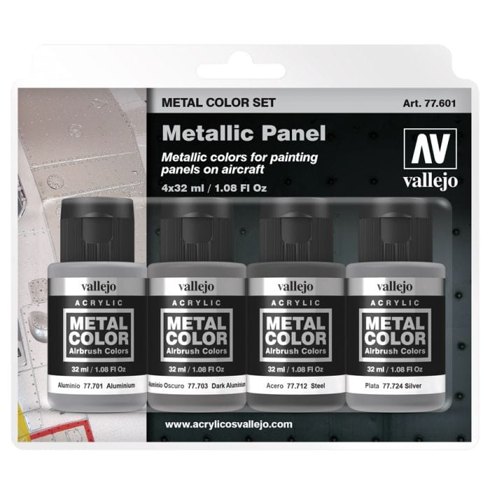 Vallejo MC: Metal: Metallic Panel 4pk 32ml - Lost City Toys