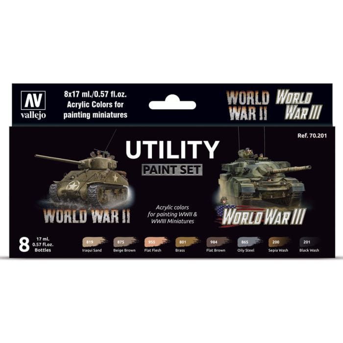 Vallejo Model Color: Utility Paint Set WWII & WWIII (8) - Lost City Toys