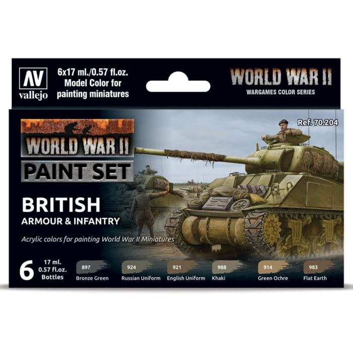 Vallejo Model Color: WWII British Armour & Infantry (6) - Lost City Toys
