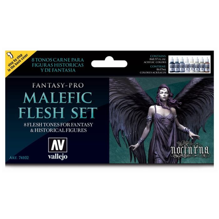 Vallejo Paints and Brushes Vallejo Fantasy-Pro: Malefic Flesh Set (8)