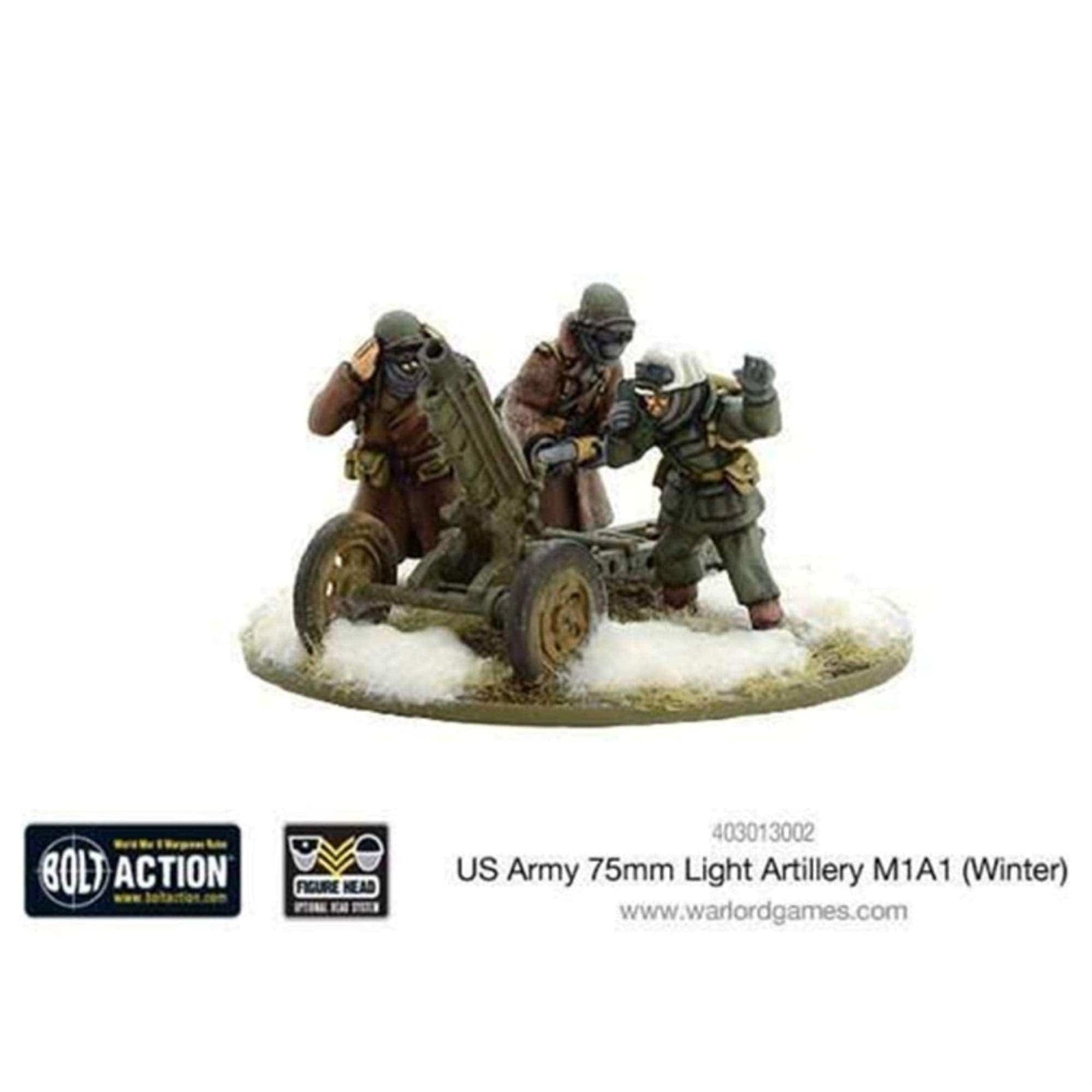 Warlord Games Bolt Action: US Army 75mm Light Artillary M1A1(Winter) - Lost City Toys