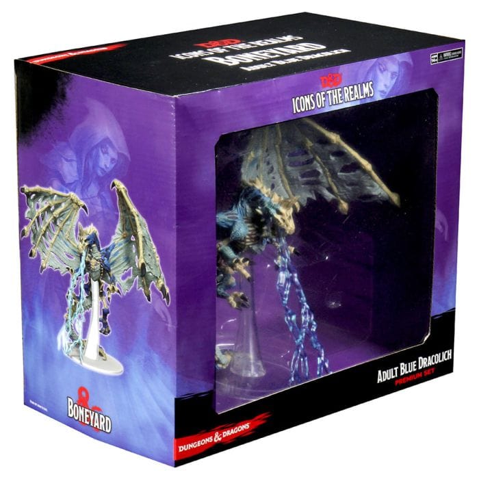 WizKids D&D: Icons of the Realms: Premium: Boneyard: Blue Dracolich Set 18 - Lost City Toys