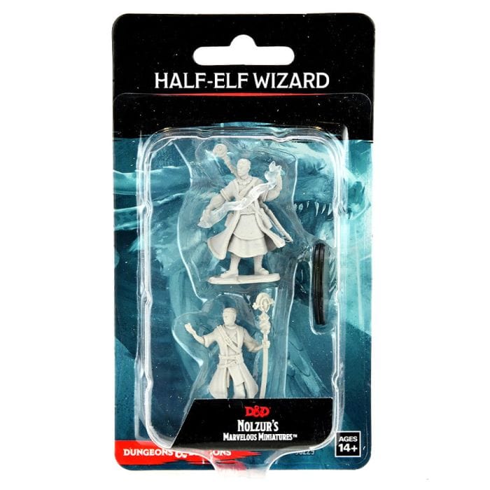 WizKids D&D: Nolzur's Marvelous Minis: Half - Elf Wizard Male Wave 14 (Unpainted) - Lost City Toys