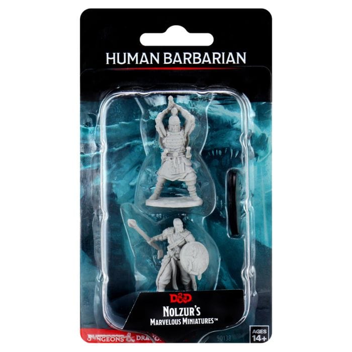 WizKids D&D: Nolzur's Marvelous Minis: Human Barbarian Male W13 (Unpainted) - Lost City Toys