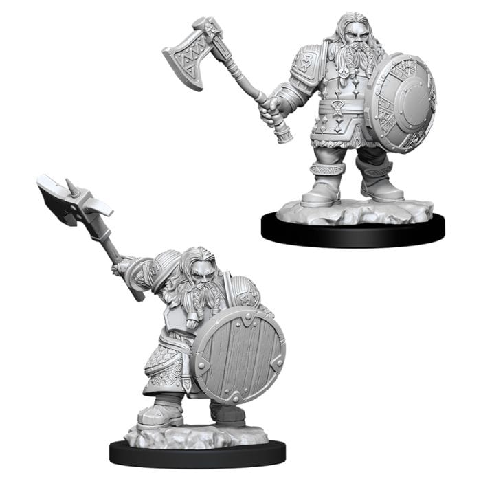 WizKids D&D: Nolzur's Marvelous Minis: Male Dwarf Fighter W11 (Unpainted) - Lost City Toys