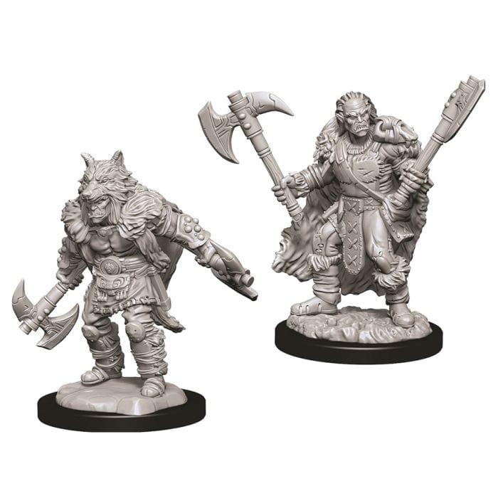 WizKids D&D: Nolzur's Marvelous Minis: Male Half Orc Barbarian W9 (Unpainted) - Lost City Toys