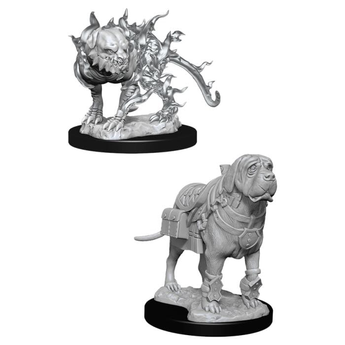 WizKids D&D: Nolzur's Marvelous Minis: Mastif & Shadow Mastif W11 (Unpainted) - Lost City Toys