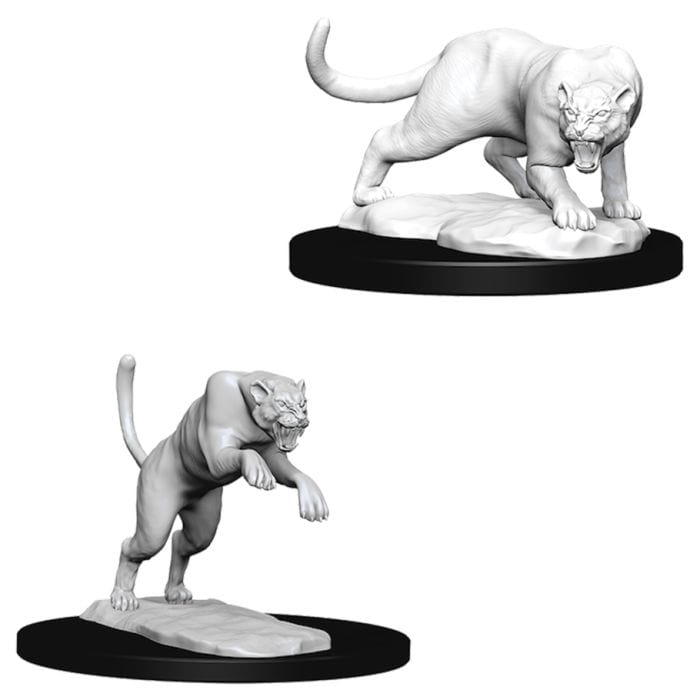 WizKids D&D: Nolzur's Marvelous Minis: Panther & Leopard W6 (Unpainted) - Lost City Toys