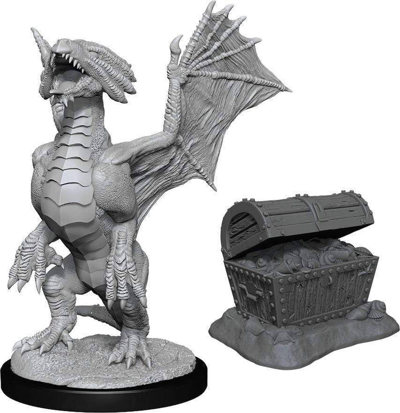 Wizkids/Neca Role Playing Games D&D Miniatures - W13 Bronze Dragon Wyrmling & Pile of Sea found Treasure