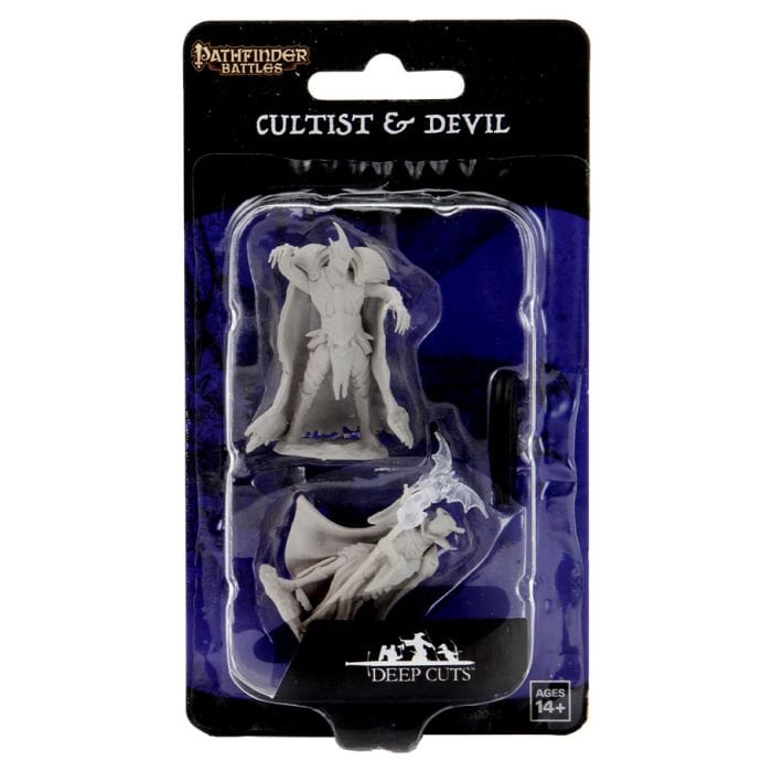 WizKids Pathfinder: Deep Cuts Minis: Cultist & Devil W12 (Unpainted) - Lost City Toys