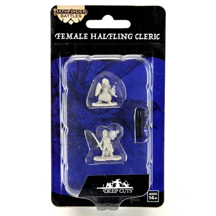 WizKids Pathfinder: Deep Cuts Minis: Halfling Cleric Female Wave 14 (Unpainted) - Lost City Toys