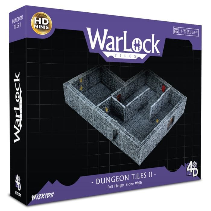 WizKids WarLock Tiles: Dungeon Tiles II: Full Height Stone Walls - Lost City Toys