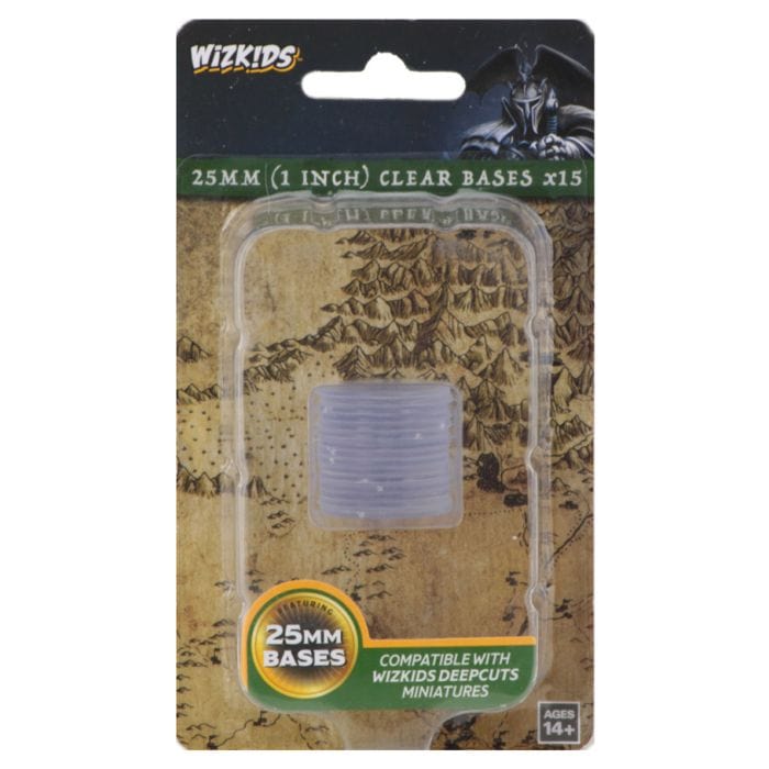 WizKids WizKids Deep Cuts Minis: Clear 25mm Round Base (15) - Lost City Toys