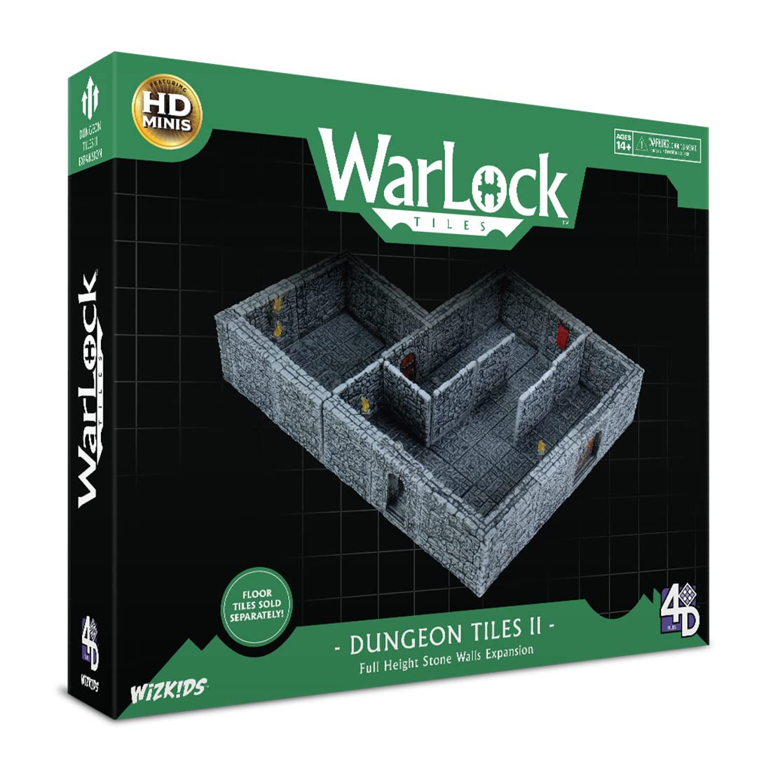 Wizkids/Neca WarLock Tiles: Dungeon Tiles II - Full Height Stone Walls Expansion - Lost City Toys