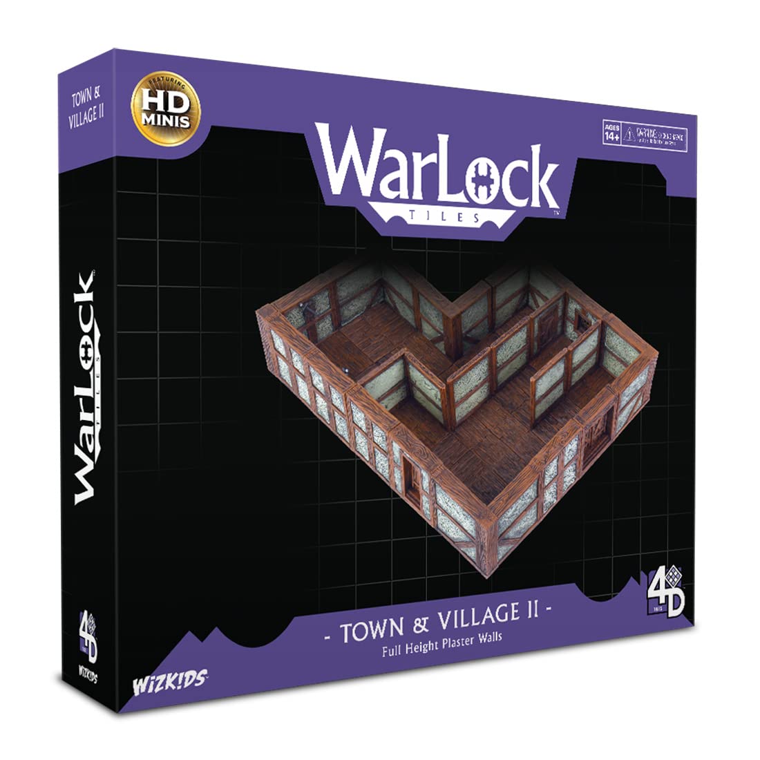 Wizkids/Neca WarLock Tiles: Town & Village II - Full Height Plaster Walls - Lost City Toys