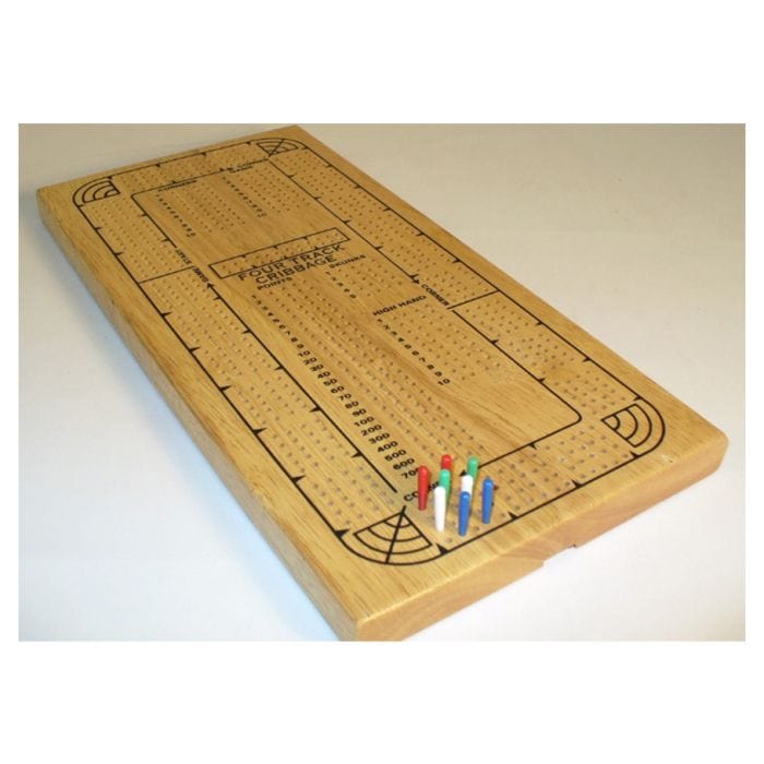 WorldWise Imports Cribbage: 4 - player Oak Plastic Pegs - Lost City Toys